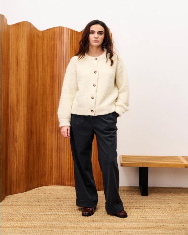 FRNCH MEGANE CREAM SELKIRK CARDIGAN