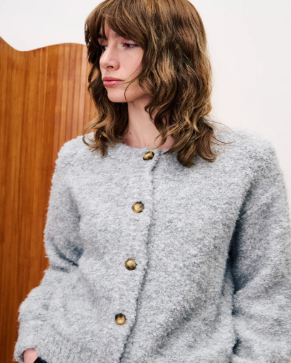 FRNCH MEGANE GREY SELKIRK CARDIGAN