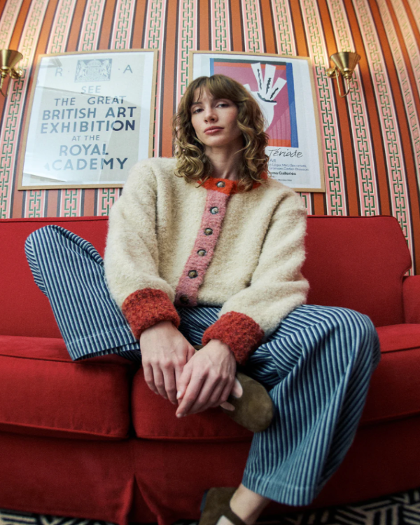 FRNCH CYCLAMEN CREAM CARDIGAN