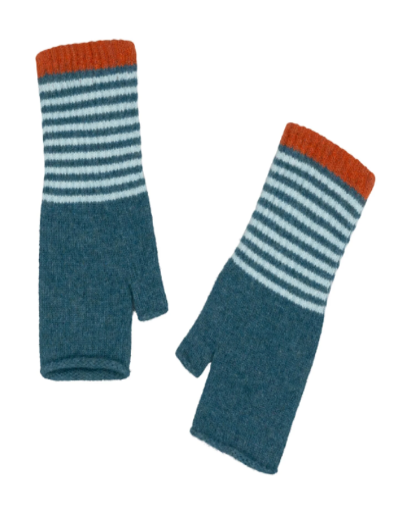 QUINTON CHADWICK ANGORA FINGERLESS MITTENS IN MEADOW PATCH COLOURS