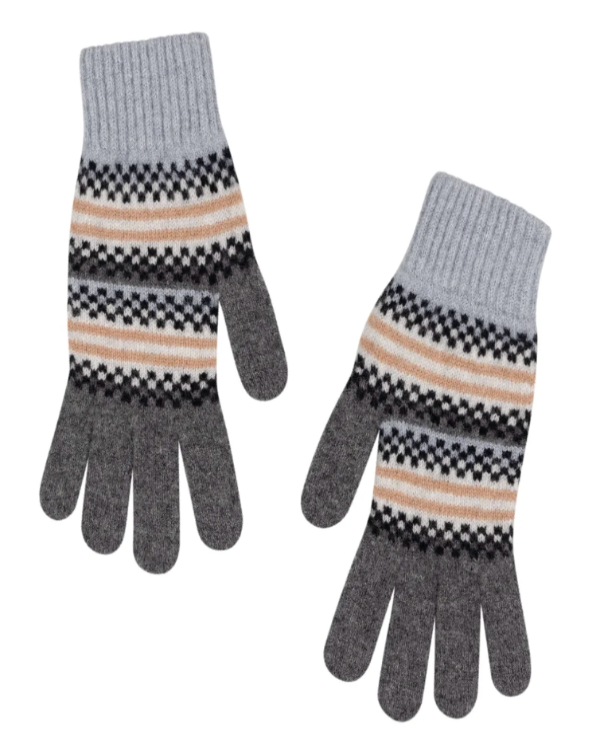 QUINTON CHADWICK PATTERNED GLOVES IN FOSSIL COLOURS