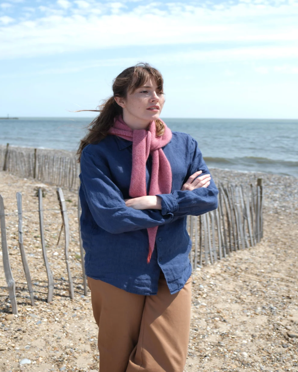 QUINTON CHADWICK TRIANGLE SCARF IN BERRY COLOURS