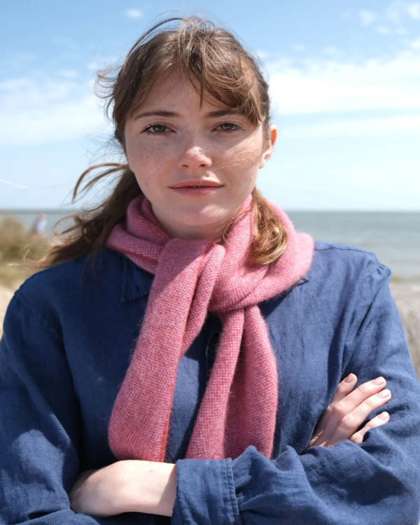 QUINTON CHADWICK TRIANGLE SCARF IN BERRY COLOURS