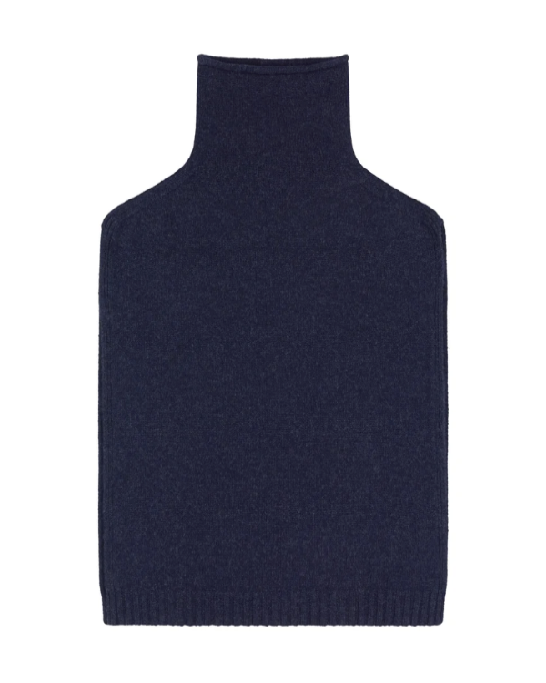 QUINTON CHADWICK FUNNEL NECK PONCHO IN INDIGO MELANGE