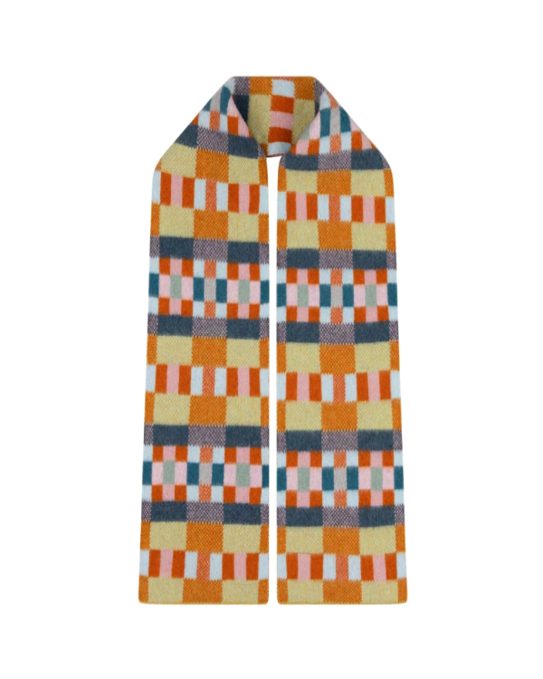 QUINTON CHADWICK BRUSHED BLOCK SCARF IN MEADOW PATCH COLOURS