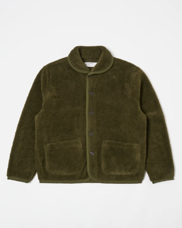 UNIVERSAL WORKS LANCASTER JACKET IN GREEN MOUNTAIN FLEECE