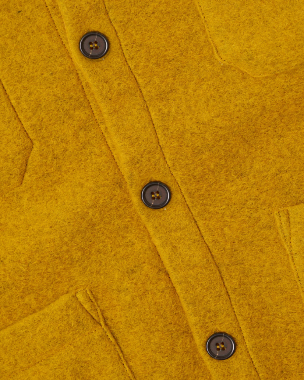 UNIVERSAL WORKS CARDIGAN YELLOW WOOL FLEECE