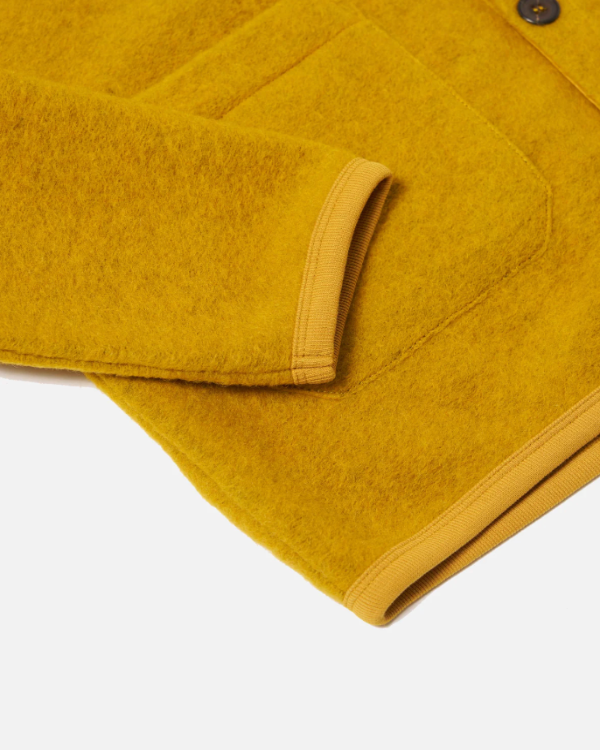 UNIVERSAL WORKS CARDIGAN YELLOW WOOL FLEECE