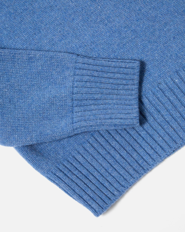 UNIVERSAL WORKS PALE BLUE RECYCLED KNITTED ROLL NECK