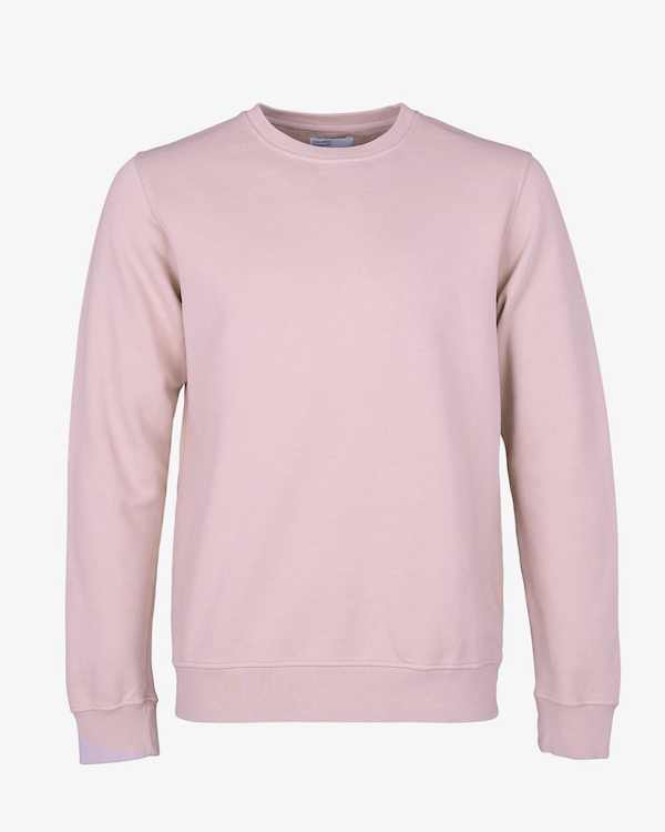 Classic organic crew sweatshirt faded pink 