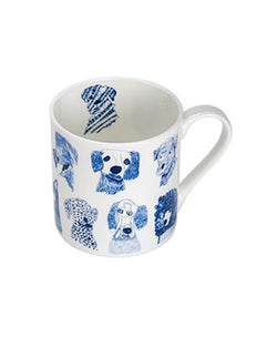 ARTHOUSE BONE CHINA BLUE DOGS MUG 