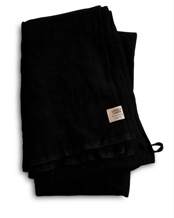 Lovely Linen Hamman Towel Black