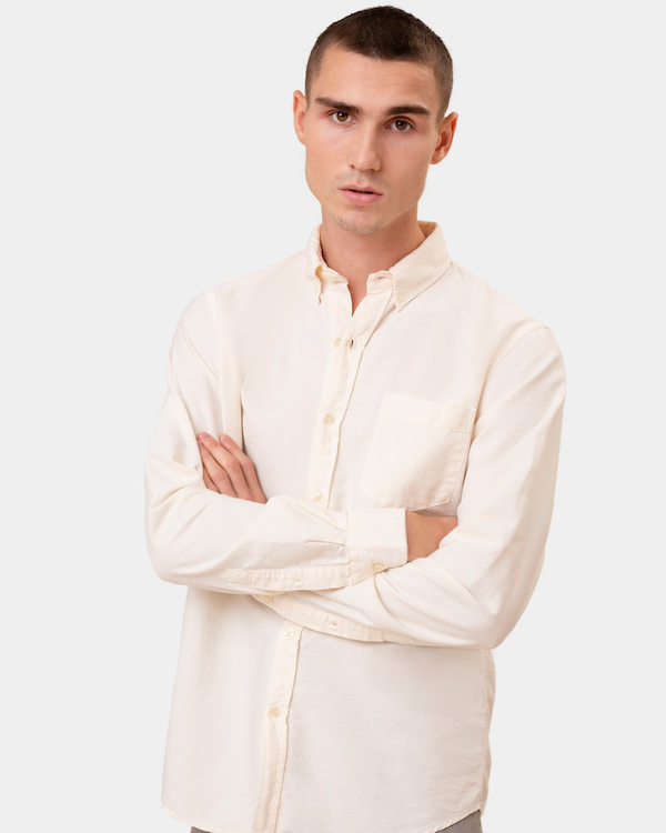 COLORFUL STANDARD ORGANIC BUTTON DOWN SHIRT - IVORY WHITE