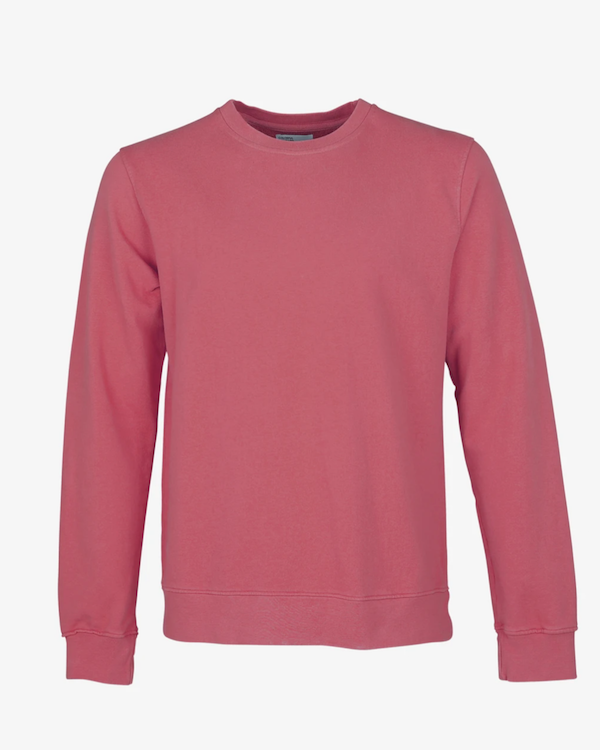 Colorful Standard Mens Organic crew sweatshirt raspberry pink