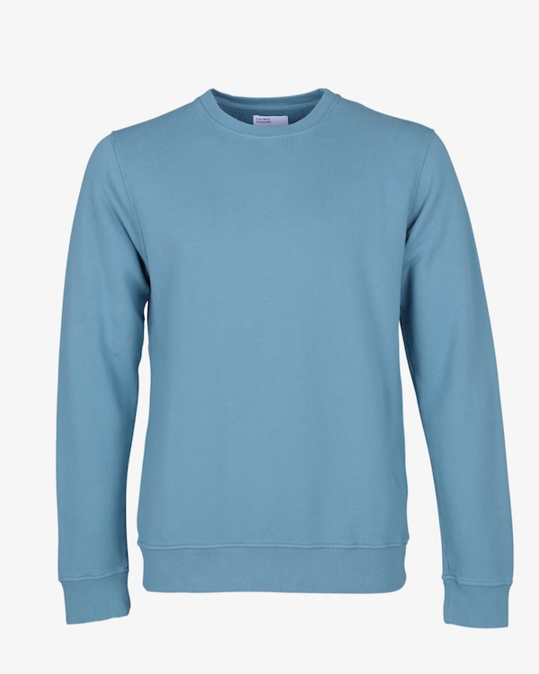 colorful standard mens organic sweatshirt stone blue