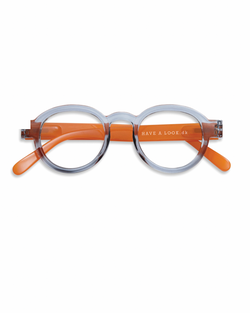 Have a look CIRCLE TWIST grey & orange reading glasses