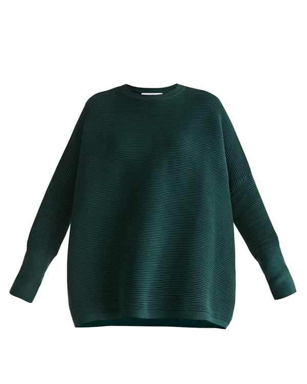 Paisie Emerald Green ribbed knit jumper 