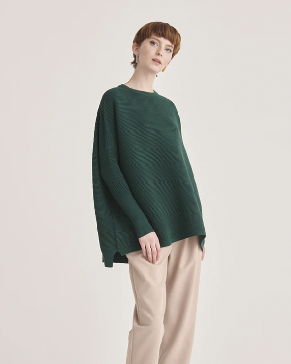 PAISIE RIBBED KNIT JUMPER EMERALD GREEN