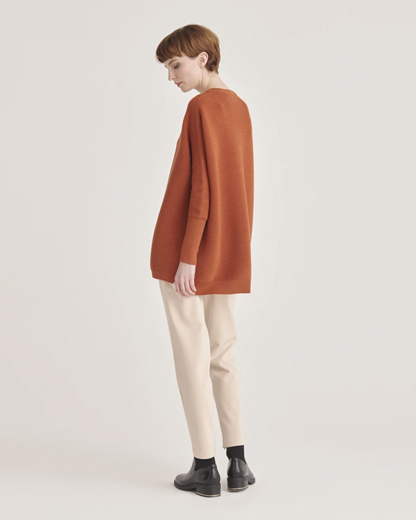 PAISIE RIBBED KNIT JUMPER IN RUST