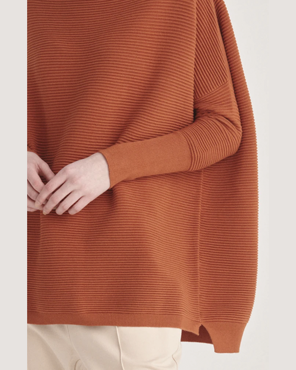 PAISIE RIBBED KNIT JUMPER IN RUST