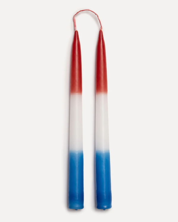 Crispin Finn red, white and blue tapered candles