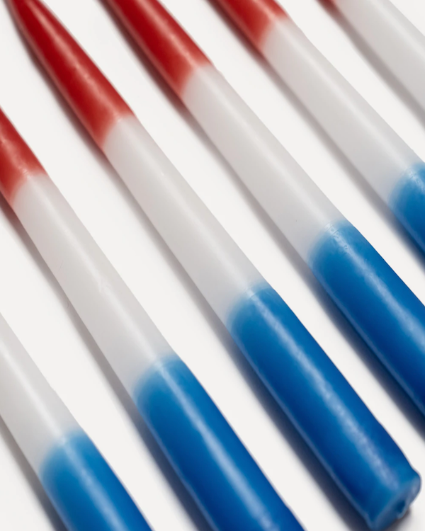 TRADITIONAL RED, WHITE & BLUE TAPERED CANDLES