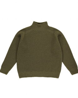 QUINTON CHADWICK MOSS STITCH CHUNKY SWEATER IN MOSS GREEN