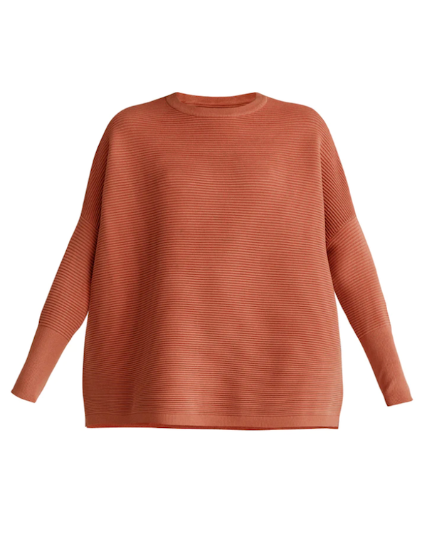 Paisie Rust ribbed knit jumper 