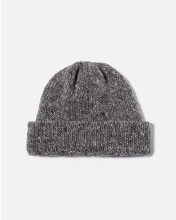 UNIVERSAL WORKS SHORT WATCH CAP IN GREY MARL KILCARRA WOOL 