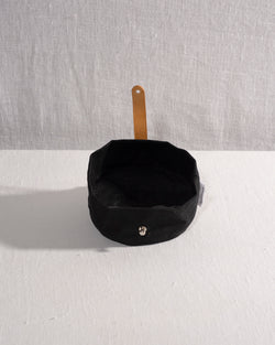 Barkened travel canvas water bowl handmade black