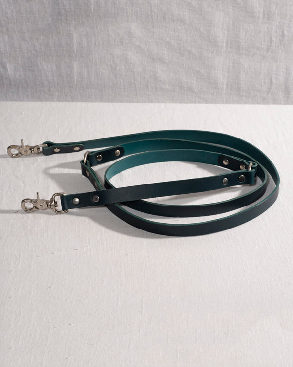 Buttero leather hands free dog lead blue