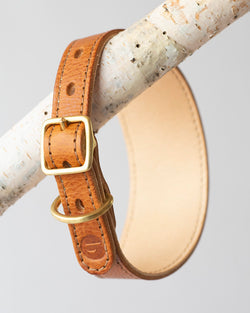 BARKENED LUXURY LEATHER TWO-TONE DOG COLLAR