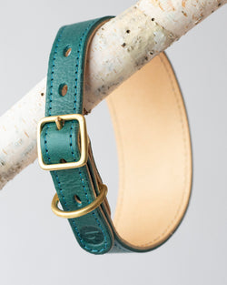 BARKENED LUXURY LEATHER TWO-TONE DOG COLLAR